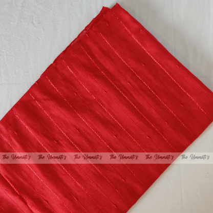 Embroided Striped Hijab - Red