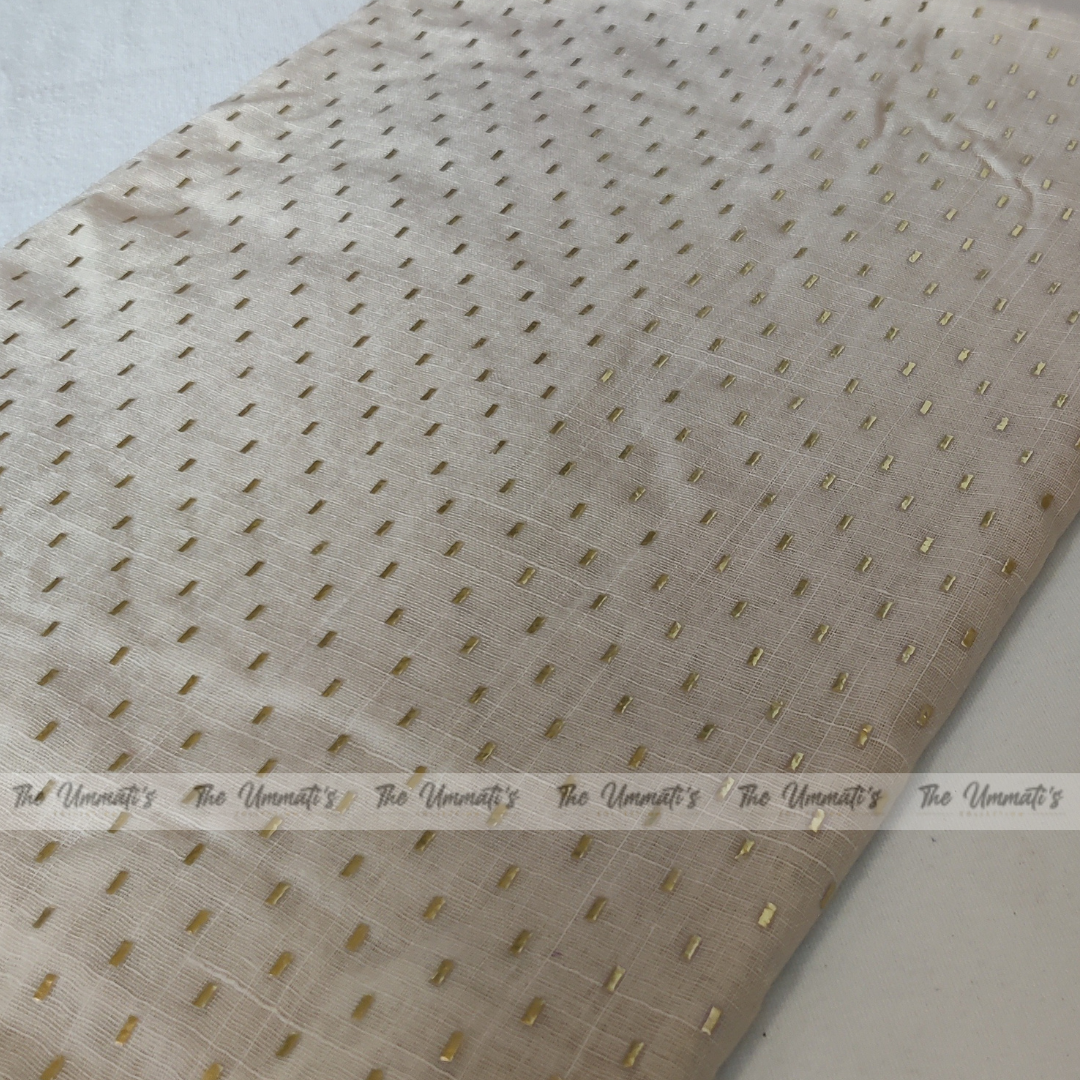 Embossed Gold Hijab - Cream
