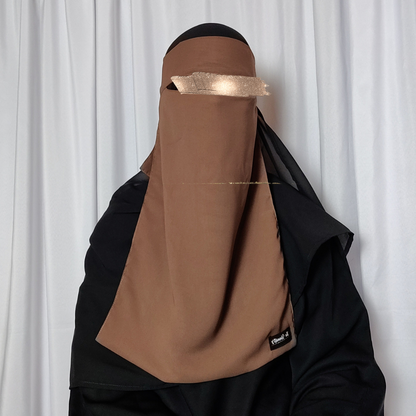 Long Single Layer Niqab - Mocha