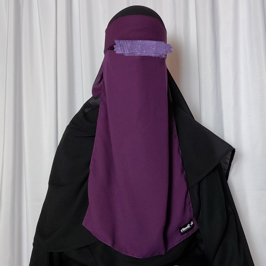 Long Single Layer Niqab - Purple