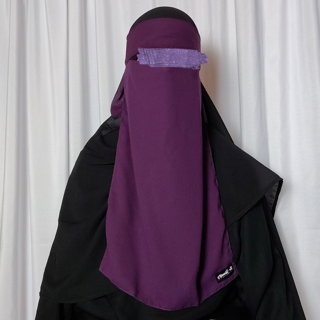Long Single Layer Niqab - Purple (discontinued)
