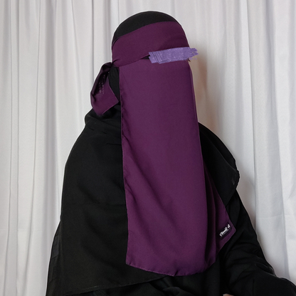 Long Single Layer Niqab - Purple
