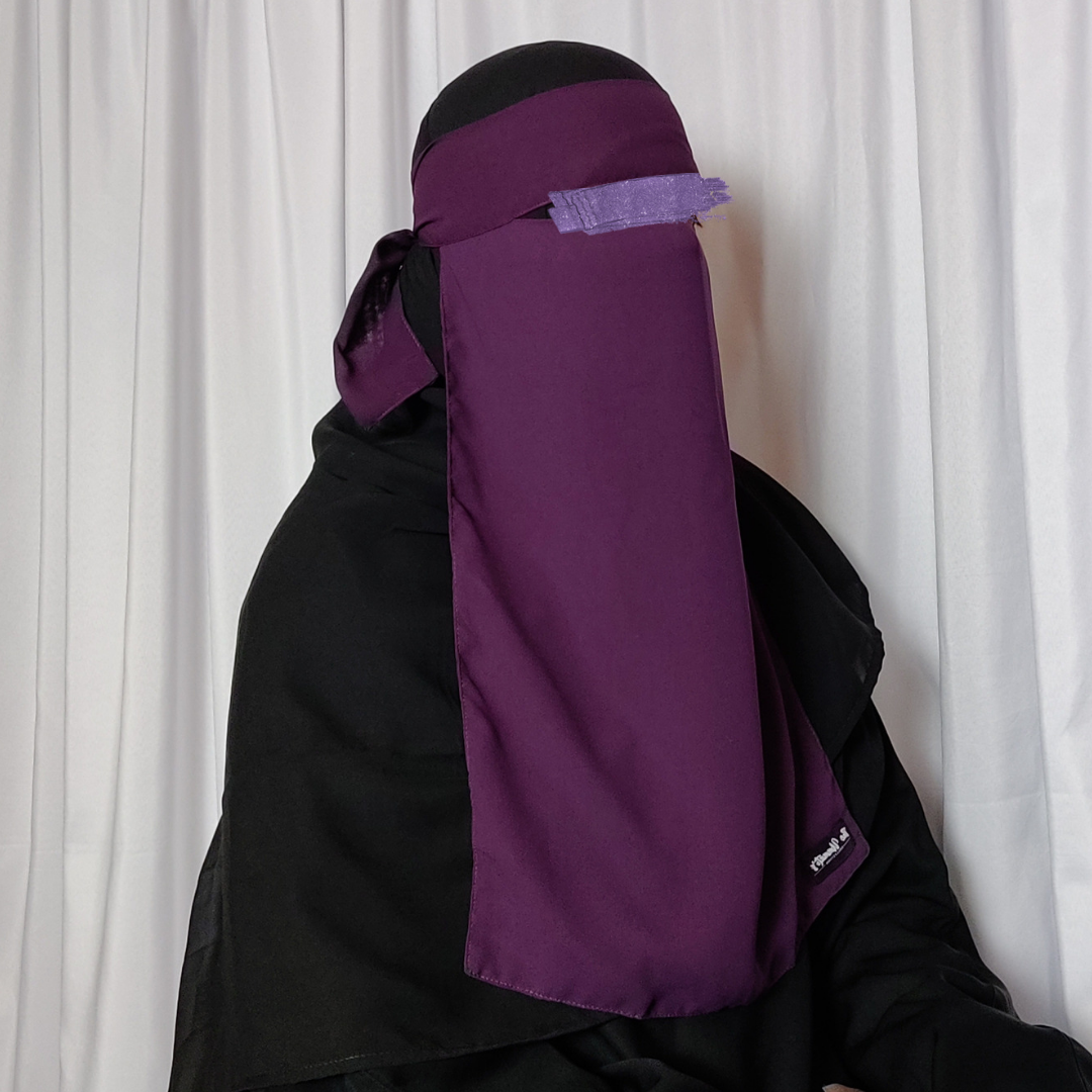 Long Single Layer Niqab - Purple (discontinued)