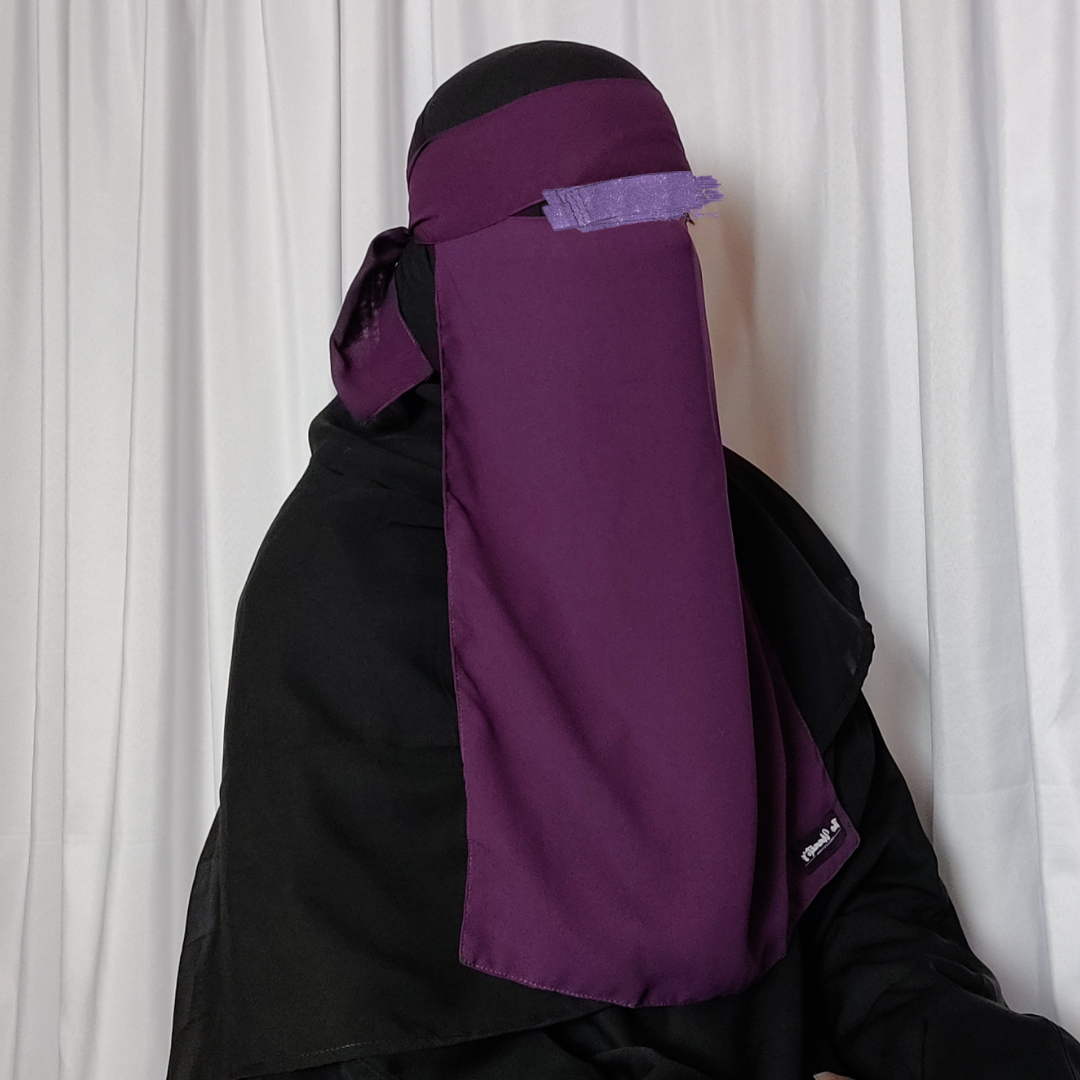 Long Single Layer Niqab - Purple