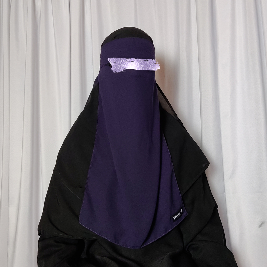 Long Single Layer Niqab - Dark Purple (discontinued)