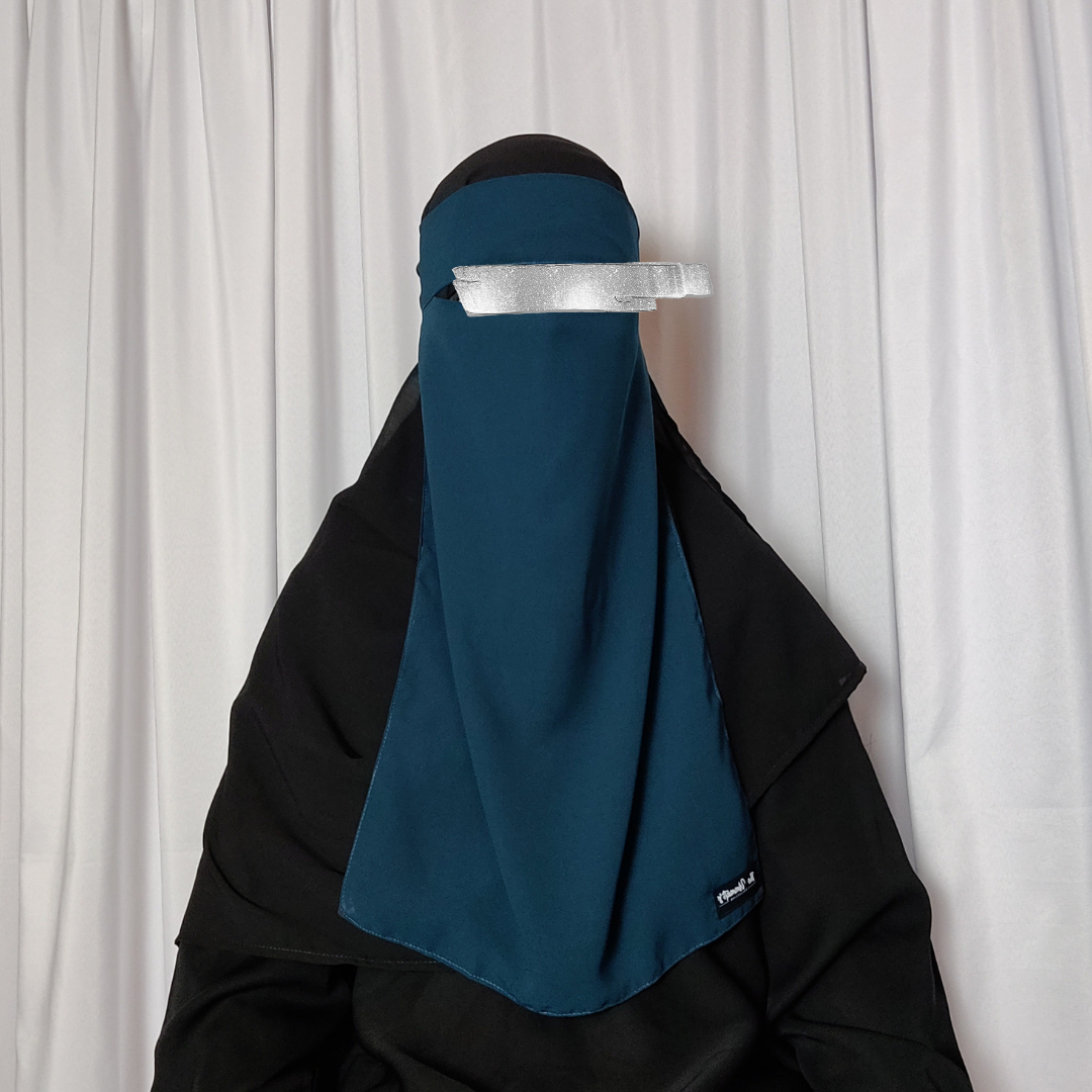 Long Single Layer Niqab - Teal