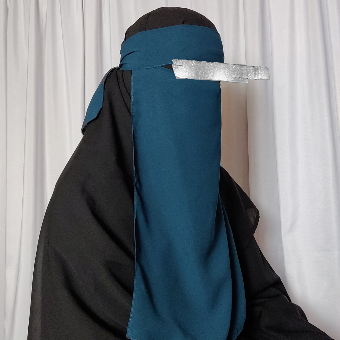 Long Single Layer Niqab - Teal