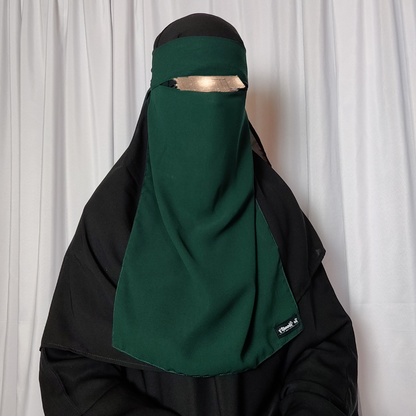 Long Single Layer Niqab - Forest