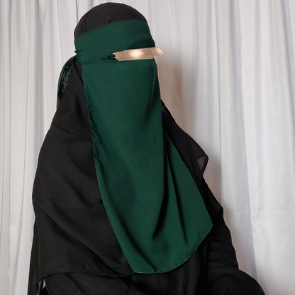Long Single Layer Niqab - Forest