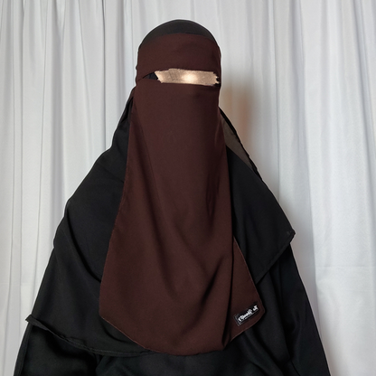 Long Single Layer Niqab - Chocolate