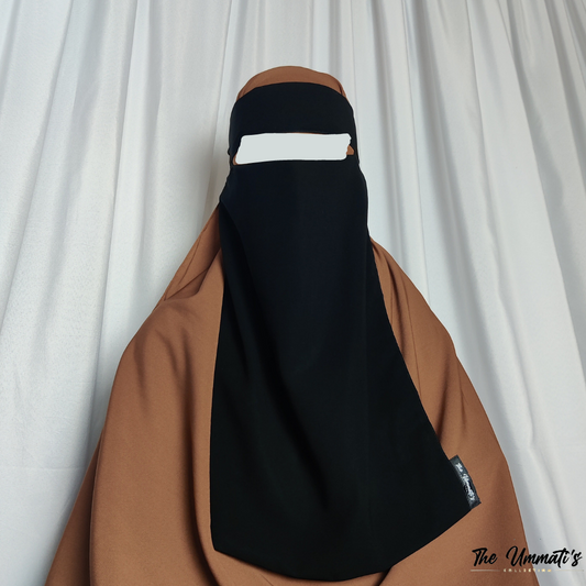 Single Layer Niqab | Black Full Niqab | theummatis