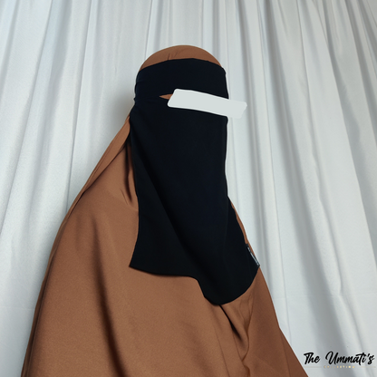 Medium Single Layer Niqab (Pinch)  - Black