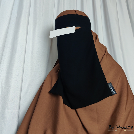 Medium Single Layer Niqab (Pinch)  - Black