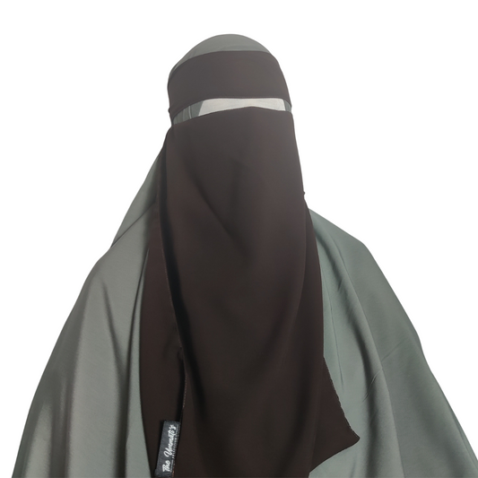 Elastic pull down Single Layer Niqab - Chocolate