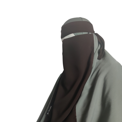 Elastic pull down Single Layer Niqab - Chocolate