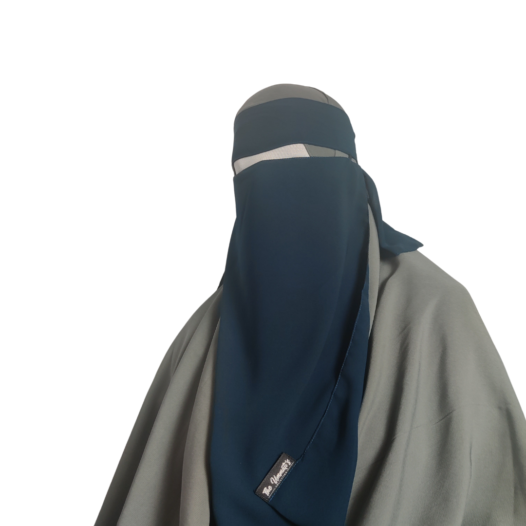 Elastic pull down Single Layer Niqab - Forest