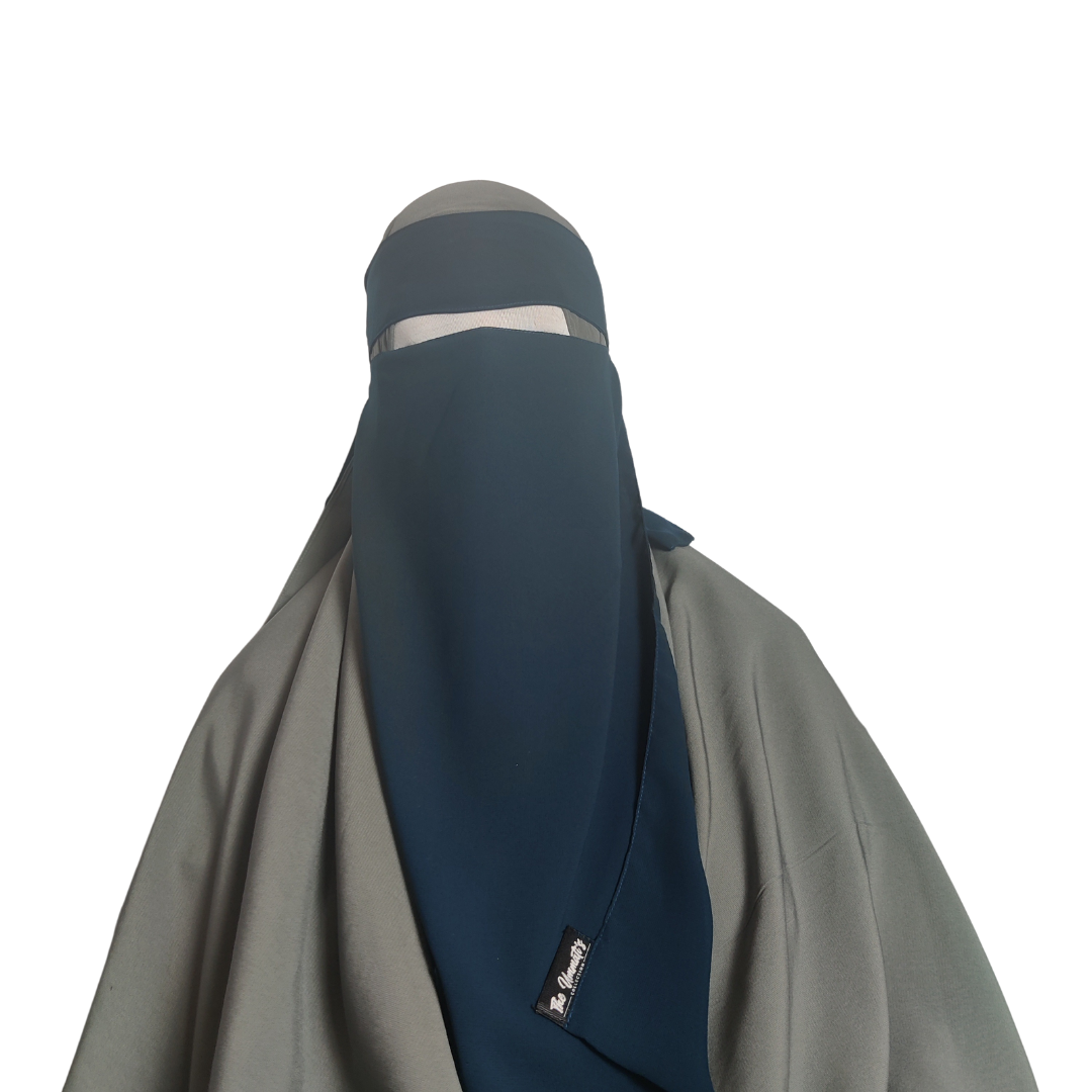 Elastic pull down Single Layer Niqab - Forest