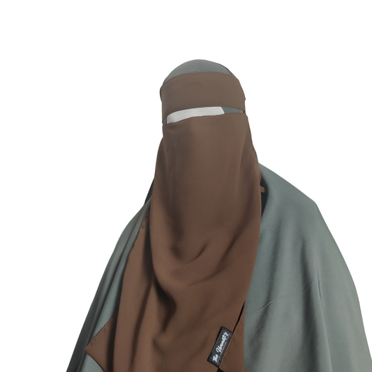 Elastic pull down Single Layer Niqab - Mocha