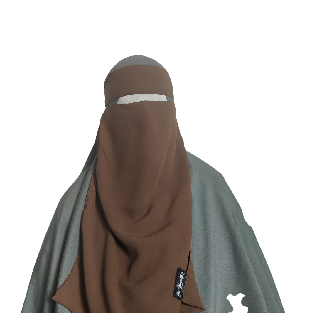 Elastic pull down Single Layer Niqab - Mocha