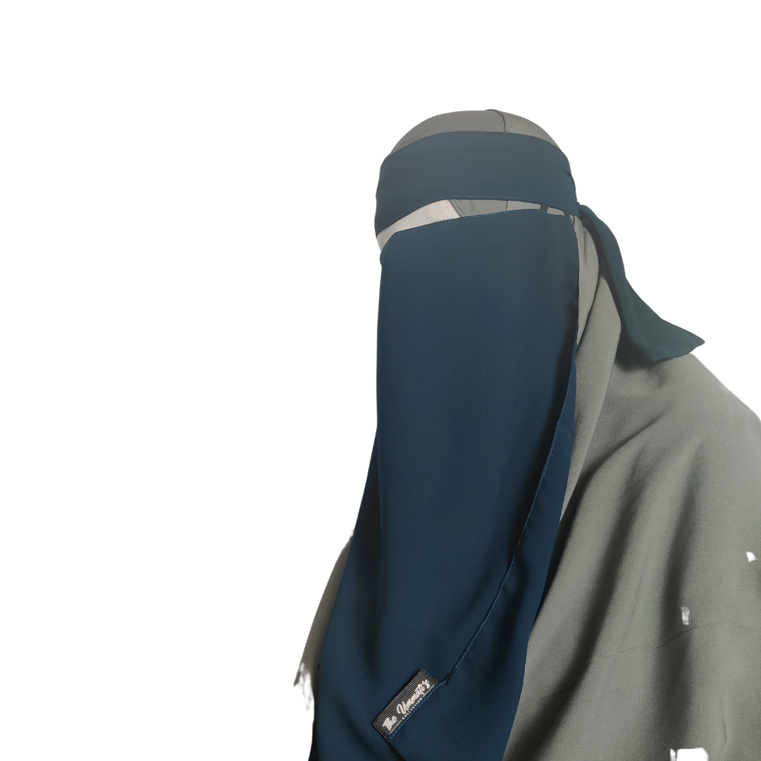 Elastic pull down Single Layer Niqab - Teal