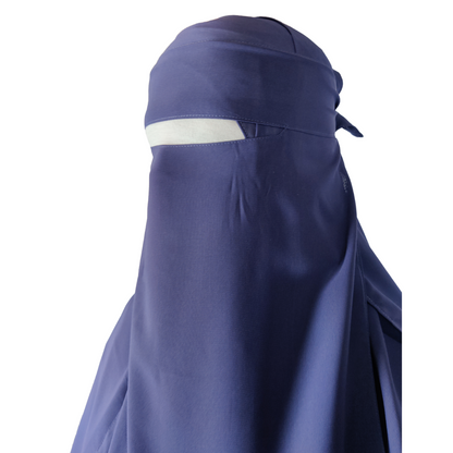 Long Single Layer Niqab (No Pinch) - Deep Sea