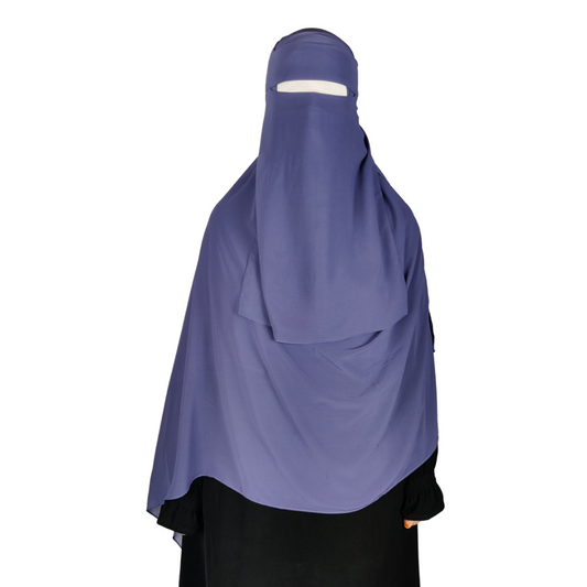 Long Single Layer Niqab (No Pinch) - Deep Sea