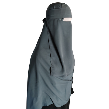 Long Single Layer Niqab (No Pinch) - Teal