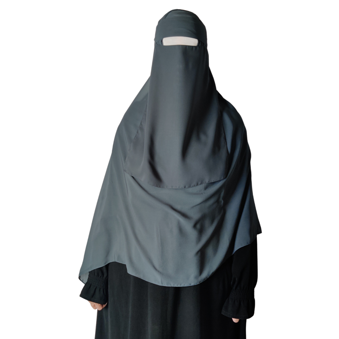 Long Single Layer Niqab (No Pinch) - Teal