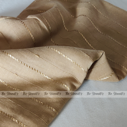 Embroided Striped Hijab - Beige