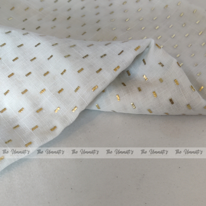 Embossed Gold Hijab - White