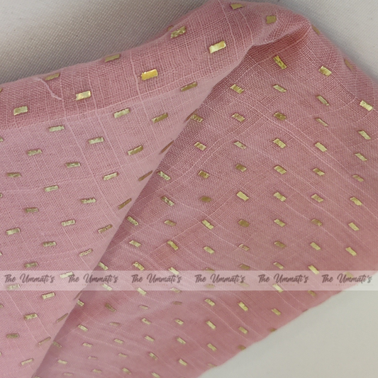 Embossed Gold Hijab - Rose