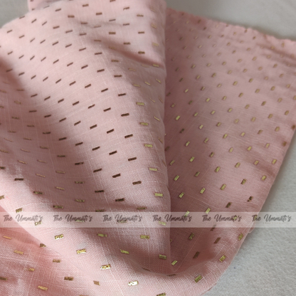 Embossed Gold Hijab - Powder Pink