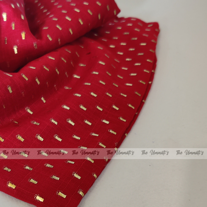 Embossed Gold Hijab - Red