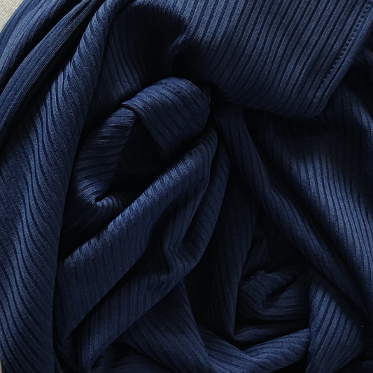 Ribbed Jersey Hijab - Navy