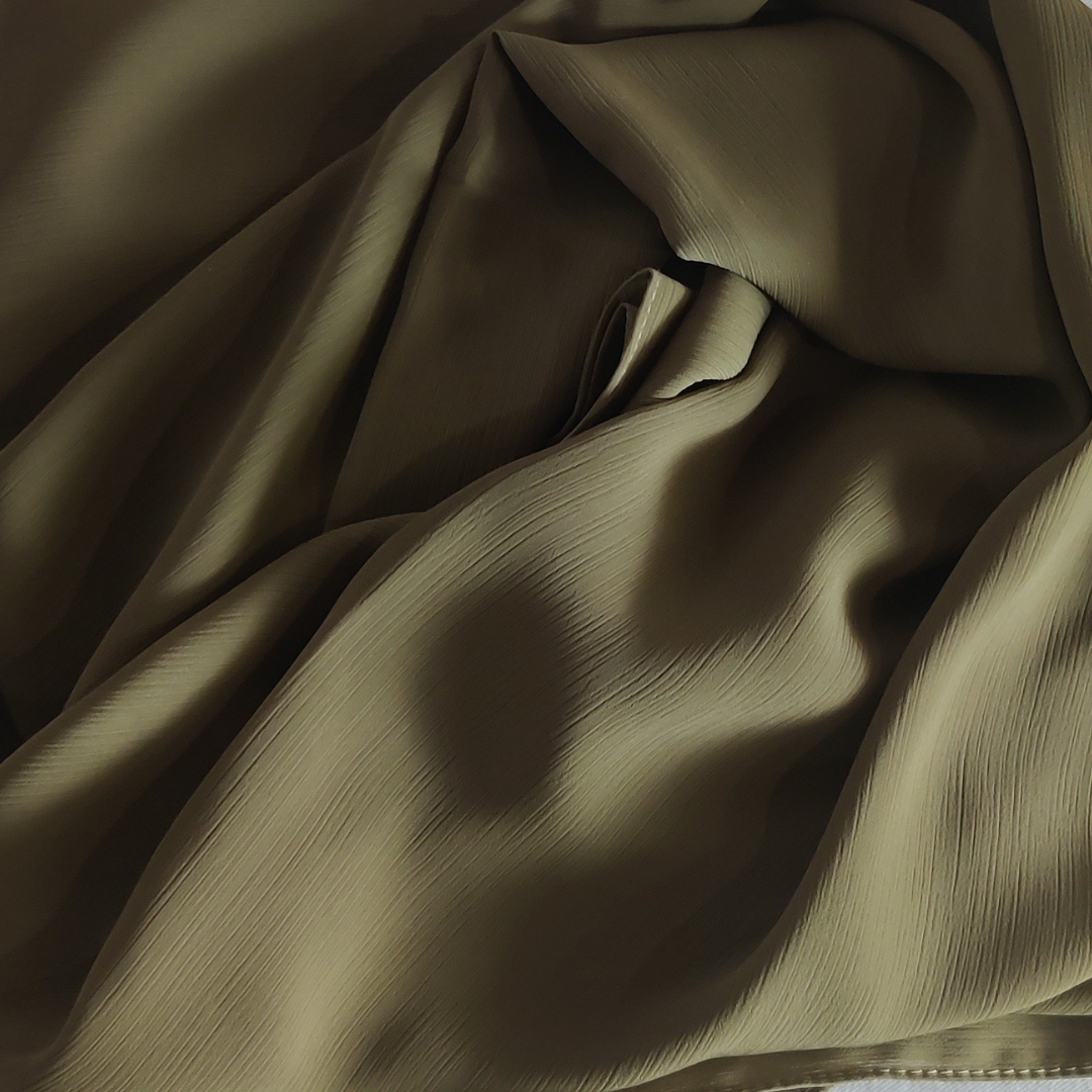 Crinkle Chiffon Hijab - Olive