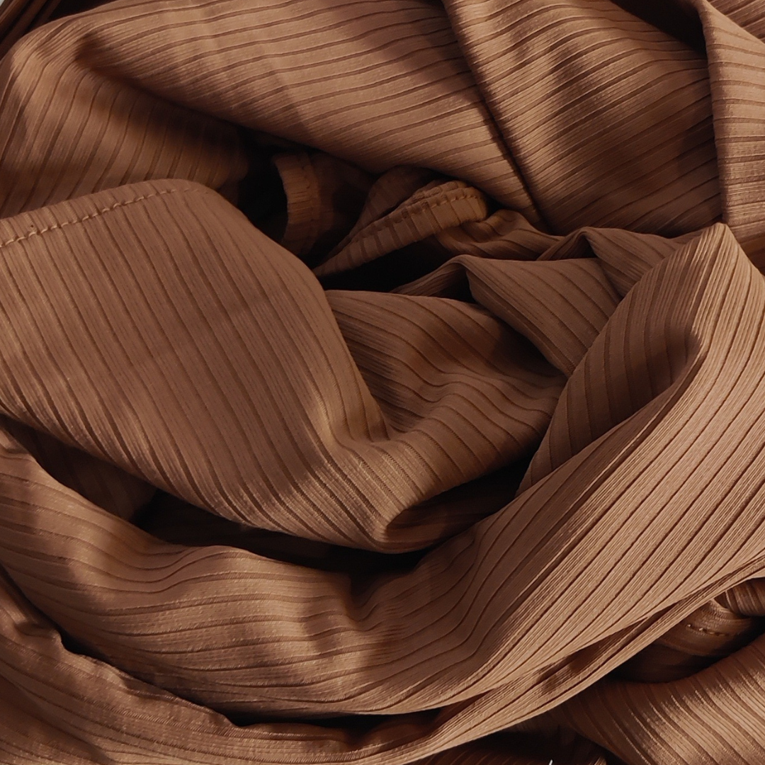 Ribbed Jersey Hijab - Brown