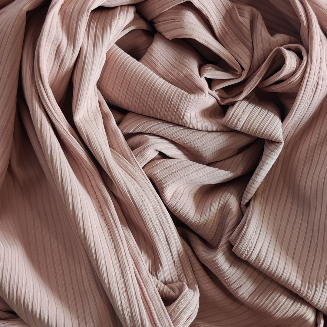 Ribbed Jersey Hijab - Dusty Rose