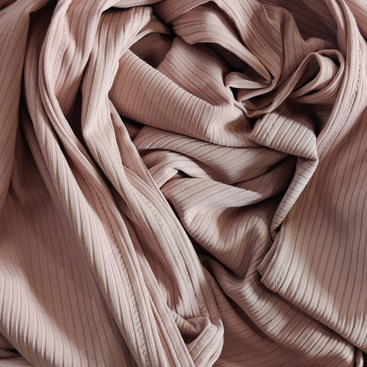 Ribbed Jersey Hijab - Dusty Rose