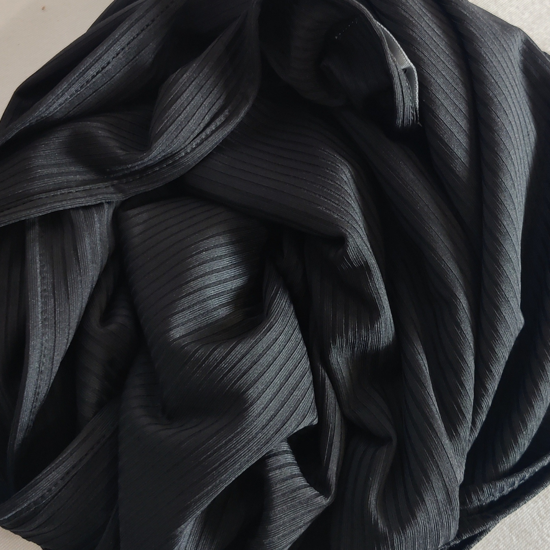 Ribbed Jersey Hijab - Black