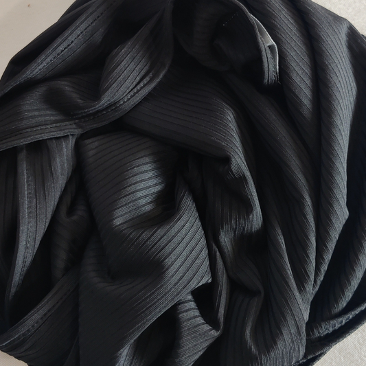 Ribbed Jersey Hijab - Black