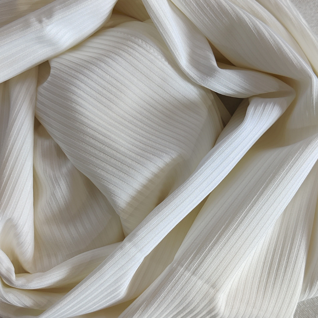 Ribbed Jersey Hijab - Cream White