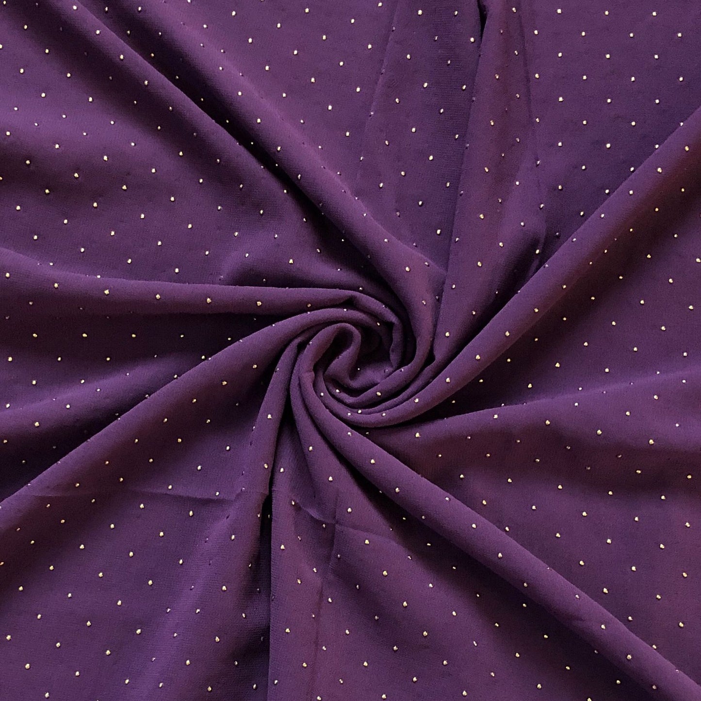 Gold Dotted Chiffon Hijab - Deep Mauve