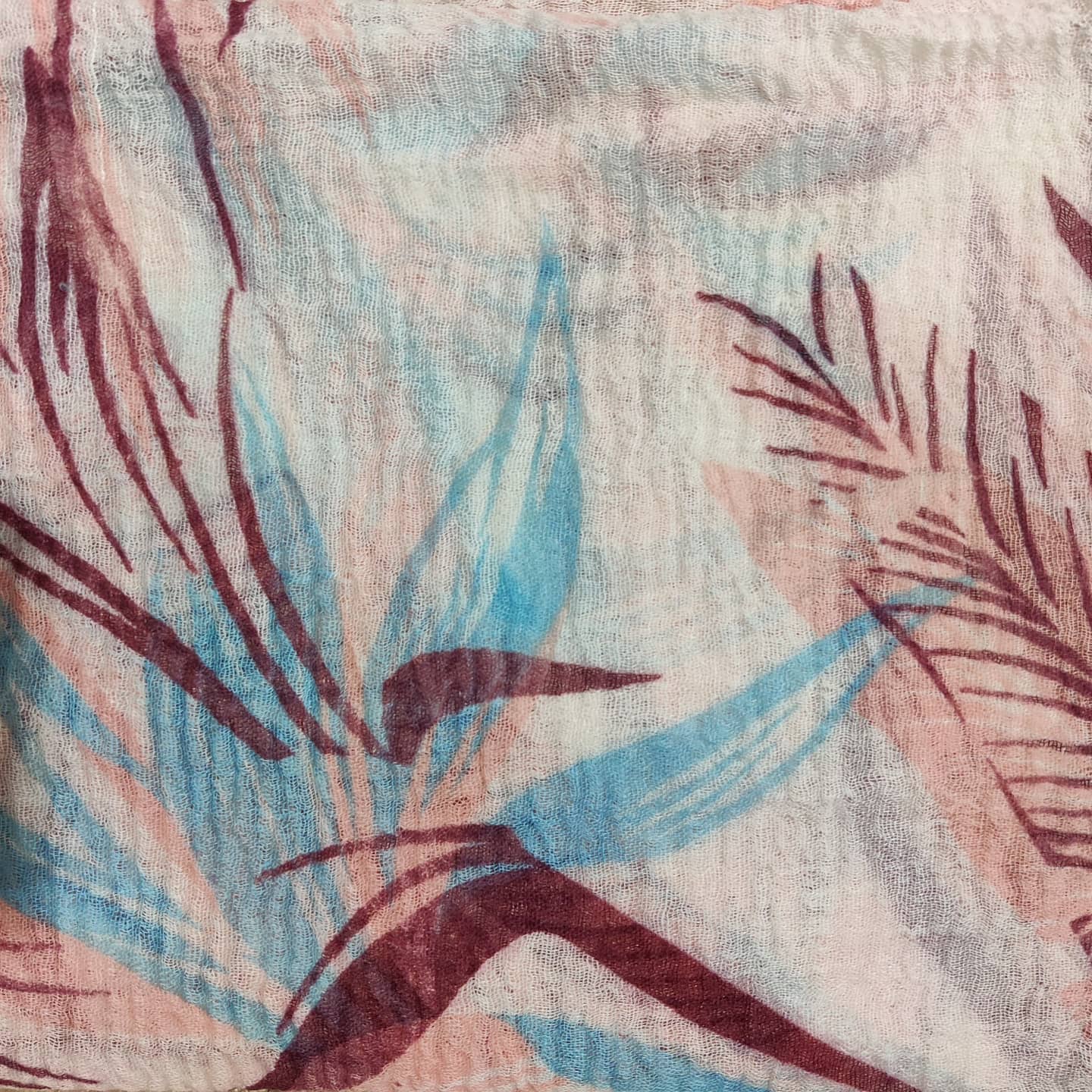 Printed Cotton Crinkle Hijab - Blush