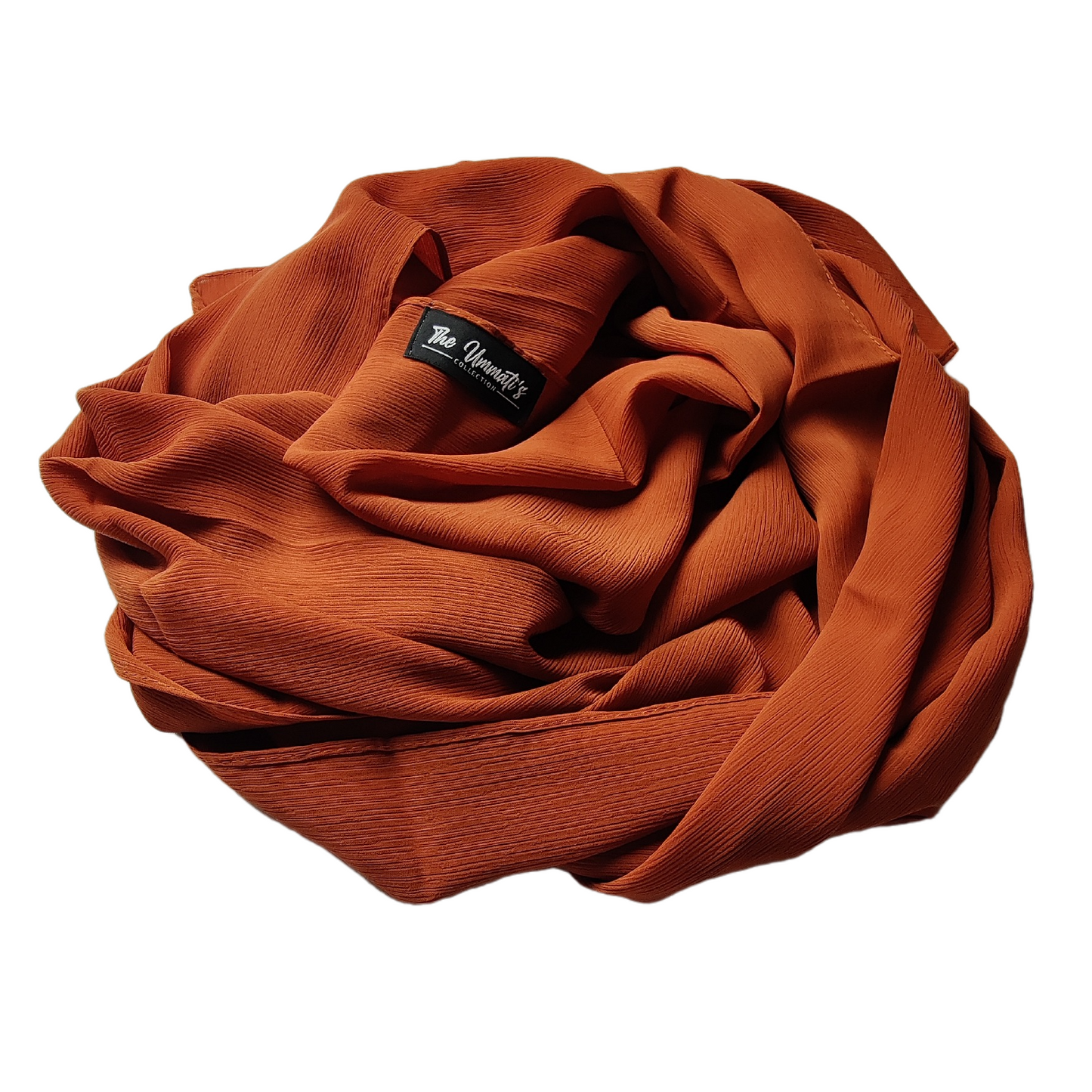 Crinkle Chiffon Hijab - Rust