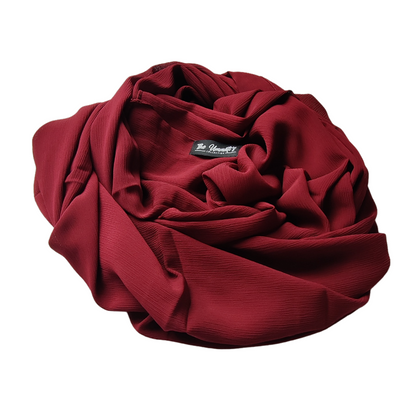 Crinkle Chiffon Hijab - Deep Red