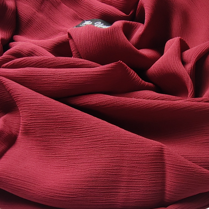 Crinkle Chiffon Hijab - Deep Red