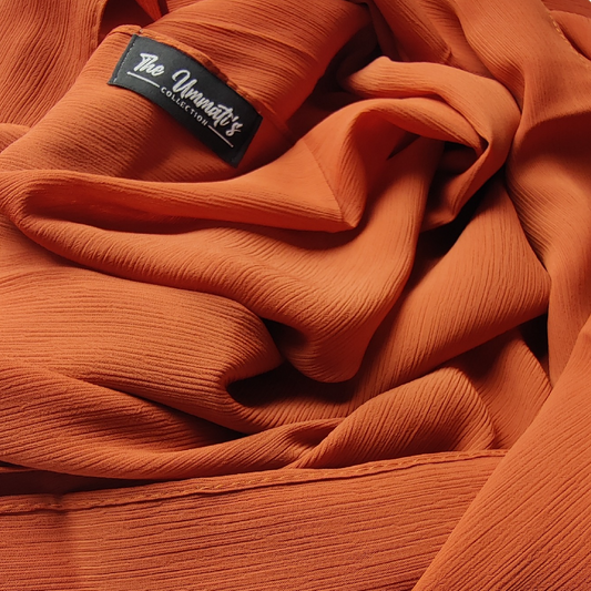 Crinkle Chiffon Hijab - Rust