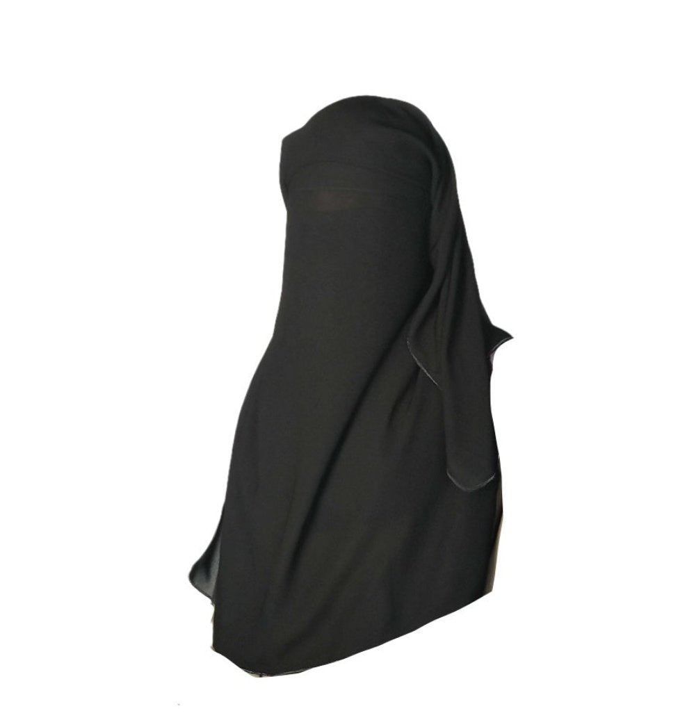 Three Layer Niqab - Black