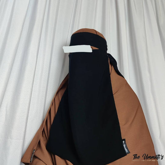 Long Single layer Niqab (Pinch) - Black