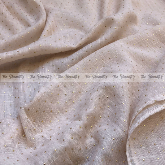 Gold Dotted Hijab - Cream